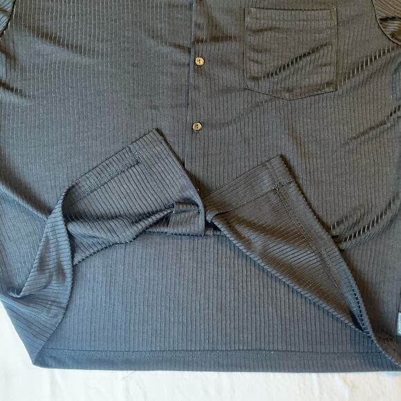 Ym Studio Los Angeles Men’s Short Sleeve Button Down Shirt size L, Solid Black - Picture 8 of 10